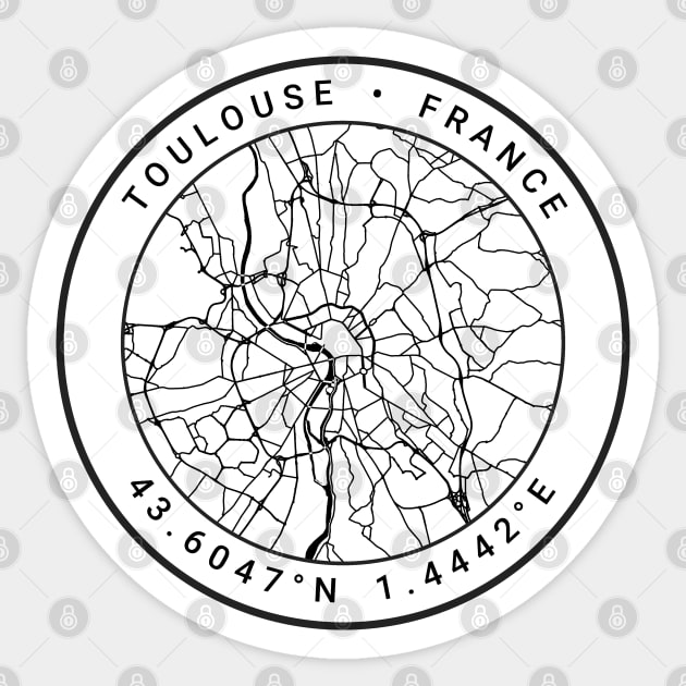 Toulouse Map Sticker by Ryan-Cox